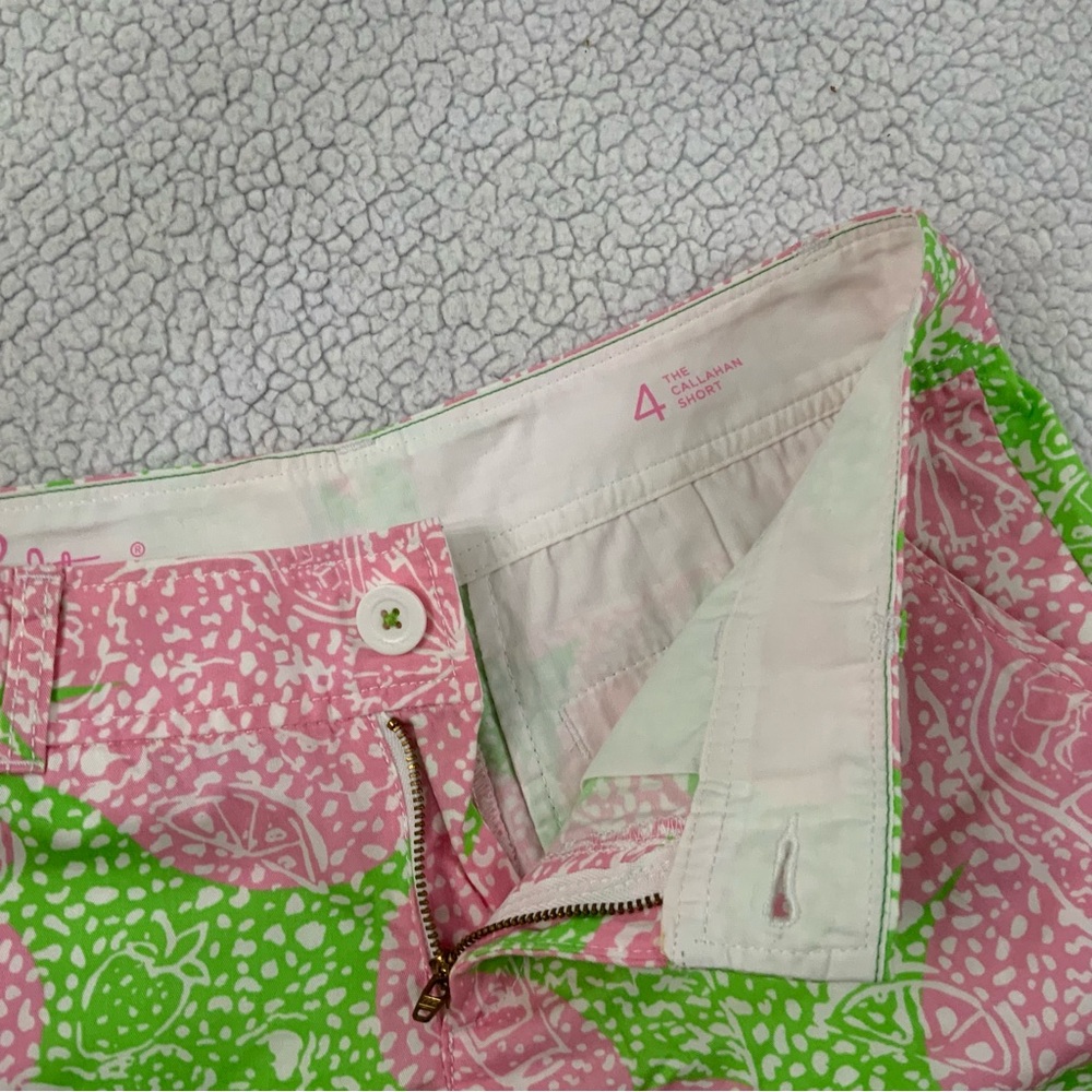 Lilly Pulitzer The Callahan Short Limeade Cheat Ya Size 4 Pink Green Preppy - Picture 5 of 15